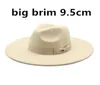 95cm Large Brim Wool Felt Fedora Hats With Bow Belts Women Men Big Simple Classic Jazz Caps Solid Color Formal Dress Church Cap7806670