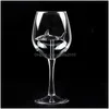 Verres à vin Nouveau design Goblet Whisky Verre Dîner Décorer Cristal à la main pour la fête Intégré Shark Wine Drop Livraison Maison Jardin Dhhnk