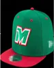 2022 Mexique Casquettes ajustées Lettre M Hip Hop Taille Chapeaux Casquettes de baseball Adulte Visière Plate Pour Hommes Femmes Entièrement Fermé H39825286