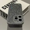 Proteção completa da lente Glitter Rhinestone Caso para iPhone 15 14 12 11 13 Pro Max 14 15Pro Shiny Diamond Choffrof Bracks Topa traseira