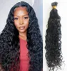 Water Curly Nano Ring Human Hair Extensions For Black Women 100 Strands 100 Remy Hairs Natural Color2543806