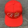 Ball Caps 2024 Casual Brede Rand Outdoor Zonnebrandcrème Rhude Baseball Cap Mannen Vrouwen Hoge Kwaliteit Streetwear Groen Blauw Rhude Verstelbare Hoed