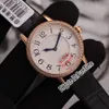 Nowy Q3402530 Rendez-Vous Data Mała Szwajcarska Kwarc Ladies Watch Watch Rose Gold Diamond Bezel Biała tekstura Czarna skóra Pure2544