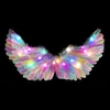 Crianças adultas brancas rosa LED GLOW Light Angel Angel Wing Fantases de festas de aniversário Mostrar decoração de parede de casamento Halloween 231227