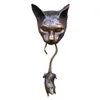 Cat Head and Mouse Door Knocker or Wall Resin Sculpture Ornament Resin Pest Repellent Mouse Statue for Door Pile Protect Plants 231228