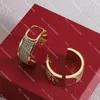 Luxury Big Size Hoop Earrings Full Diamond Pendant Earrings Crystal Ear Studs Jewelry With Box