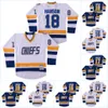 16 Jack Charlestown Chiefs Jersey, Heren Hanson Brother Slap Shot 100% Ed Borduurfilm Hockey Jerseys Blauw Wit