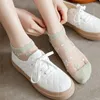 Femmes chaussettes 5 paires/lot bateau été mince mode respirant Kawaii chaussette cristal verre soie confortable doux fille cheville Sox Meia