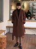 Men Vintage Woolen Coat Coat Korean Single Single Breadted Straight Business Overcal Over Coat Autumn Winter Windbreaker Coat Long 231227