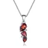 Gem Balesi 925 STERLING Gümüş Doğum Taşı 2 94CT Doğal Garnet Taş Kolye Kolye Düğün Güzel Takı Kadınlar için Pa246f