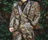 Mode Camouflage hommes 3 pièces costume de mariage smoking marié smoking cran revers deux boutons hommes dîner bal blazer veste pantalon cravate V4114833