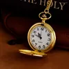 Pocket Watches Luxus Gold Quartz Watch Männer Frauen Ketten Uhr Urlaubsgeschenk