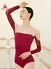 Stage Wear Femmes Ballet Danse Justaucorps Fille Dos Ouvert Formation Body Gaze Manches Longues Costume Top Air Yoga Justaucorps