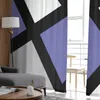 Purple noir gris gris géométrique carré voile transparent rideaux de salon