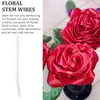 Decorative Flowers 50pcs 24 Gauge White Floral Wire Stem Handmade Artificial Flower Arrangement Supplies For DIY Craft