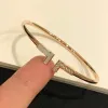 Luxury designer bracelets classic diamond designer jewelry 18K rose gold bangle for women men brithday gift for woman with box Valentines Day