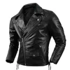 Mäns motorcykeljacka skyddare äkta läderkläder naturliga kohud sned blixtlås högkvalitativ kappstorlek S-5XL 231228