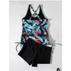 Womens Swimwear Summer 2024 Swimsuits مغلق Tankini مجموعات أنثى دفع الشاطئ ارتداء قطعتين بدلات الاستحمام بقطعة البركة.