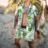 Survêtements pour hommes Summer Beach Fashion Flower Imprimer Deux pièces Ensembles pour hommes Chemise à manches courtes Shorts Costumes Hawaiian Casual Male Outfit S-4XL