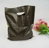 50 шт., черные решетчатые большие пластиковые сумки для покупок, толстые бутиковые подарочные пакеты для одежды, пластиковый подарочный пакет с ручками1595605