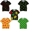 Męskie bluzy zielone liście 3d nadruk t shirt kobiety mężczyźni letnie moda z krótkim rękawem śmieszne koszulki graficzne harajuku topy streetwear