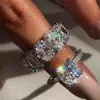 Tamanho 5-10 Inses mais vendido anéis de casal de casamento jóias de luxo 925 prata esterlina corte ova