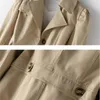 معاطف الخندق النسائية 2023 Fashion Autumn Women Coat Plus 5XL Mid Long Khaki Windbreaker Female Abrigos Brazil Business Weary