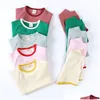 Ensembles de vêtements Été Bébé Garçons Filles Doux Court Côtelé Vêtements Ensembles À Manches Courtes Pantalons Coton 5 Couleurs Solides Deux Pièces Plaine Dh9Vi