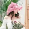 Beretten vrouwen hoed elegante bloem voor brede randzon buitenstrand avond retro stijl feest banket kleding