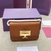 Borsa di marca di moda Portafoglio a tracolla di design Portafoglio di lusso Nuova borsa a tracolla con una spalla francese Pelle di vacchetta Catena da donna Piccola scatola quadrata Tofu Tote in mattoni dorati