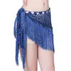 Stage Wear Belly Dance Hip Écharpe Glitter Fringe Triangle Wrap Ceinture Sparkle Jupe Pour Femmes Outfit Accessoire Avec Gland Paillettes