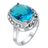 Anelli a grappolo Fashion Blue Zircon Wholesale 925 Gioielli anello placcato in argento per donne /gtwctnqr kcyjdvfw