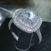 Tamaño 5-10 Joyas de lujo 925 STERLLING Silver Llenado Topacio Cz Gema Diamante Mujeres Conocimiento de boda de diamantes simulados 256i 256i