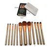 Pinceaux de maquillage 12 ensemble boîte de fer combinaison poudre libre Blush ombre à paupières brosse outils de beauté 9050343