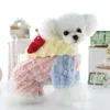 Vêtements de chien manches courtes combinaison pour animaux de compagnie doux dot bowknot à capuche chaud corail polaire chiot onesies pour automne hiver options 3 couleurs
