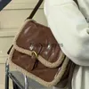 Bolsos de hombro de retazos esponjosos que combinan con todo, bolsos de mujer, bolso de diseño de lujo Vintage coreano, bandolera informal de Pu, Trendyblieberryeyes
