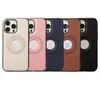 شعار Hole Business Ultra Slim Leather Magnetic Case لـ iPhone 15 14 13 12 11 Pro Max 15Pro 14Pro I Phone Mac Cover Factory