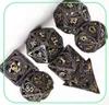 7-teiliges Würfelset aus reinem Kupfer, hohles Metall, DD-Metall-Polyeder-Würfelset für DND Dungeons and Dragons-Rollenspiele 2201158119875