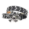 Fashion Designer Bb Simon Belts for Women Men Shiny Skull buckle diamond belt Classic diamond Skull with rivet strap cowhide body