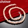 Łańcuchy 925 srebrne różowe białe fioletowe fioletowe perły słodkowodne 16-20 cali łańcuch łańcuchowy dla kobiet przyjęcie weselne biżuteria mody