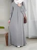 Roupas étnicas de mangas compridas moda abaya vestido abaya casual lantejol sólido