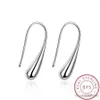 Boucles d'oreilles Pure Real 925 SERVER SIRGLE LEARDROP POUR LES FEMMES GILLES ENFANTS ENFANTS BIELR