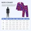 Men's Sleepwear Two Tone Pajamas Male Cheetah Print Romantic Leisure Autumn Piece Retro Oversized Design Home Suit