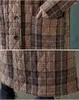 Women's Trench Coats Retro Quilted Plaid Hooded Cotton Clothing Autumn Winter Loose Casual Warm Jackets Long Parkas Bd325