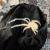 Sweter męski pająk jesienny i zimowy ciepłe luźne okrągłe norka aksamitna szyja dno koszula miękki woskowy leniwy styl gęstwy sweter 231228