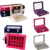 24 rasters Zwart Roos Rood Fluwelen Sieradendoos Ringen Oorbellen Kettingen Make-up Houder Case Organizer Dames Sieradenopslag 2203092383