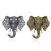 Vintage Rhinestone Elephant Brooch Bronze Animal Brooches For Women Men Denim Suit Sweater Collar Pin Button Badge Broche2468