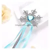 Accessoires de dessin animé Princesse Rubans de flocon de neige Baguette magique Bâtons Bébé Filles Fée Dessin animé Strass Gem Party Props Décoration Drop Dhdik