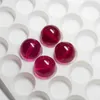 Pietre preziose sciolte Perle da 3-12 mm Produzione in laboratorio Corindone 5 # Rubino rosso con pietra preziosa a sfera rotonda con foro per braccialetti fai-da-te