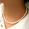 Ensemble de colliers et boucles d'oreilles, fabricants de bijoux européens et américains, vente en gros, colliers de perles d'imitation ABS simples à la mode